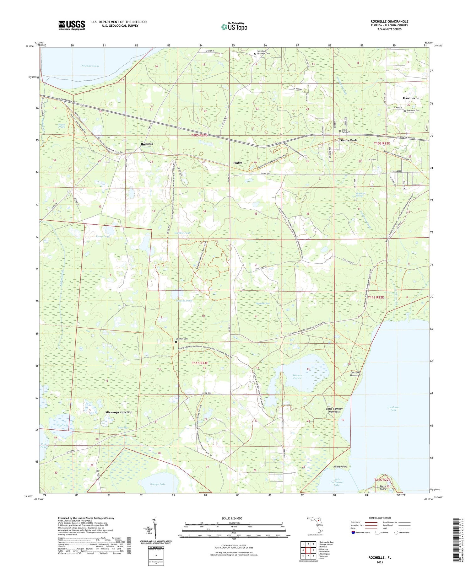 Rochelle Florida US Topo Map Image