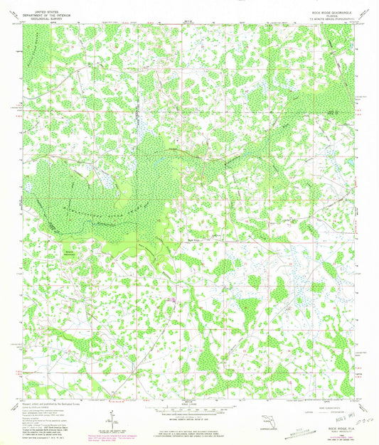 Classic USGS Rock Ridge Florida 7.5'x7.5' Topo Map Image