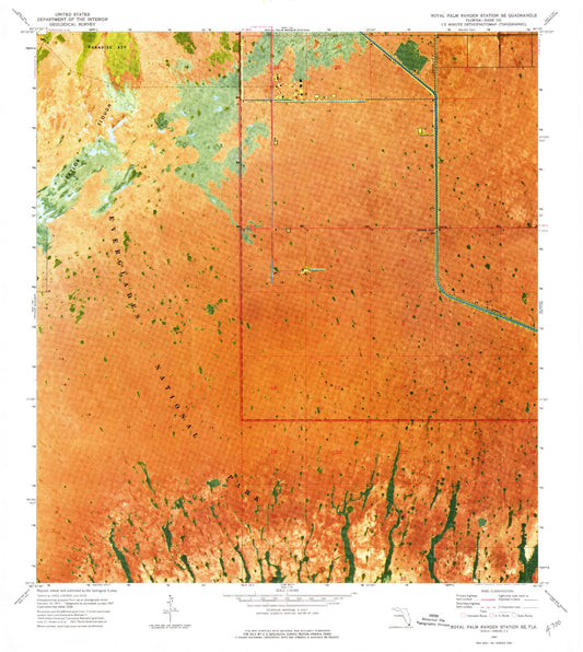 Classic USGS Royal Palm Ranger Station SE Florida 7.5'x7.5' Topo Map Image
