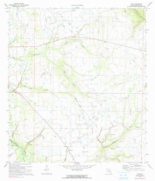 Classic USGS Rye Florida 7.5'x7.5' Topo Map Image