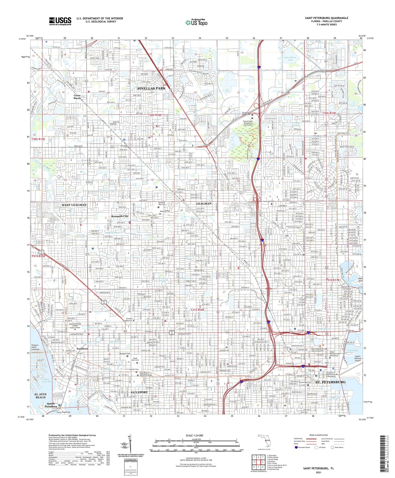 Saint Petersburg Florida US Topo Map Image
