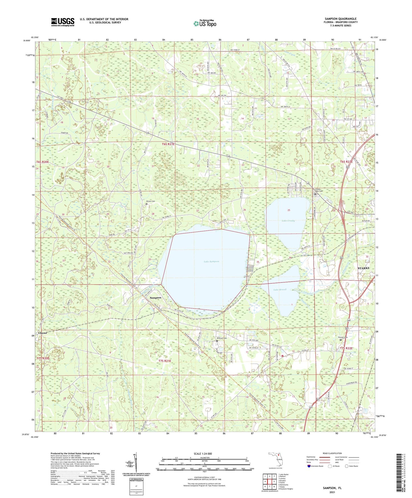 Sampson Florida US Topo Map Image