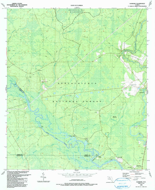 Classic USGS Sanborn Florida 7.5'x7.5' Topo Map Image