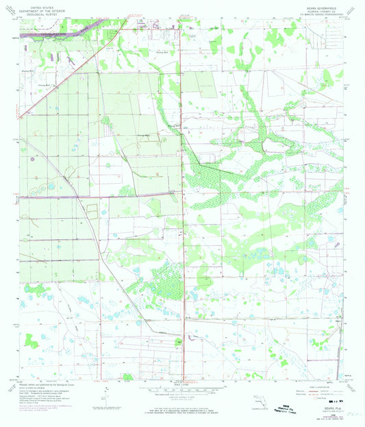 Classic USGS Sears Florida 7.5'x7.5' Topo Map Image