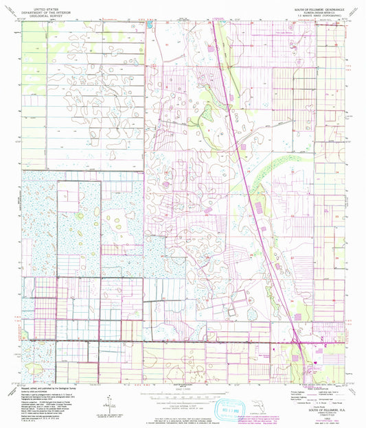Classic USGS South of Fellsmere Florida 7.5'x7.5' Topo Map Image
