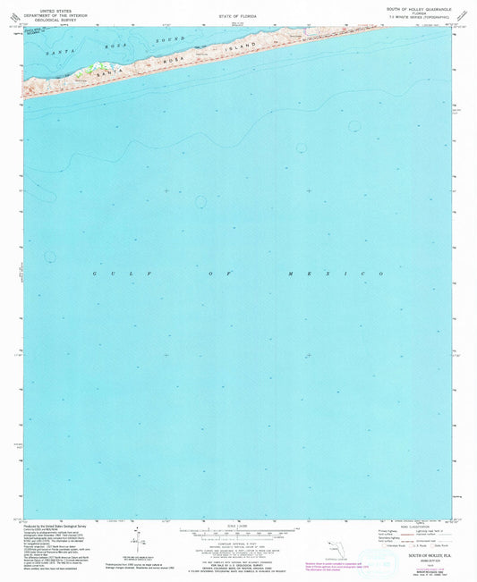 Classic USGS South of Holley Florida 7.5'x7.5' Topo Map Image