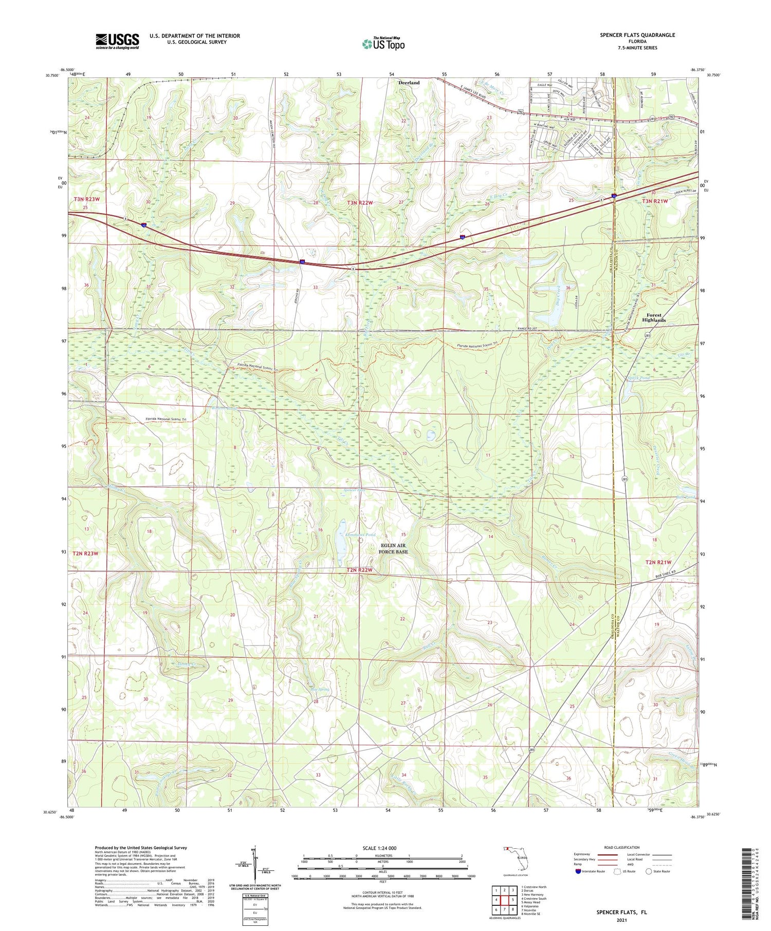 Spencer Flats Florida US Topo Map Image