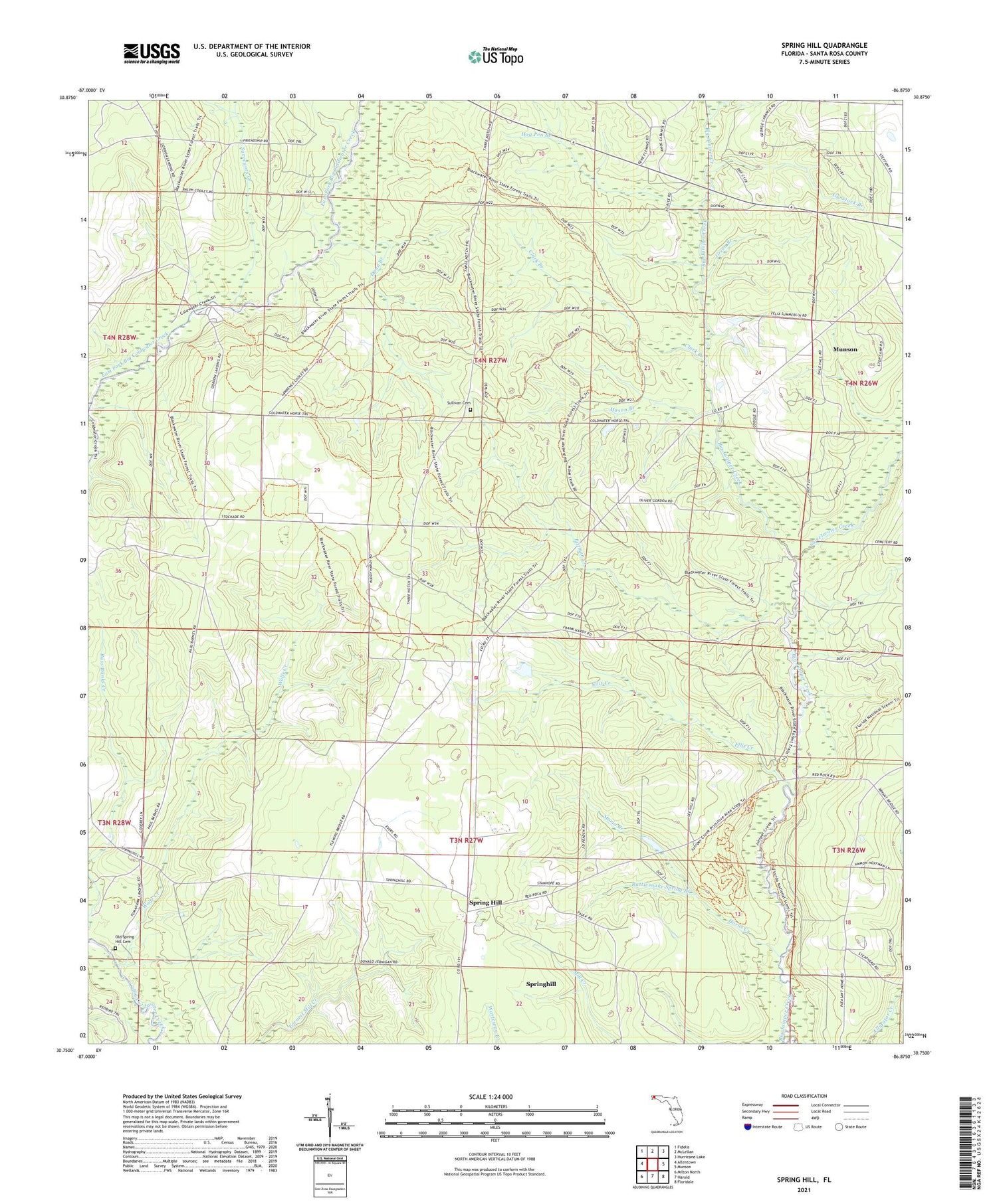 Spring Hill Florida US Topo Map Image