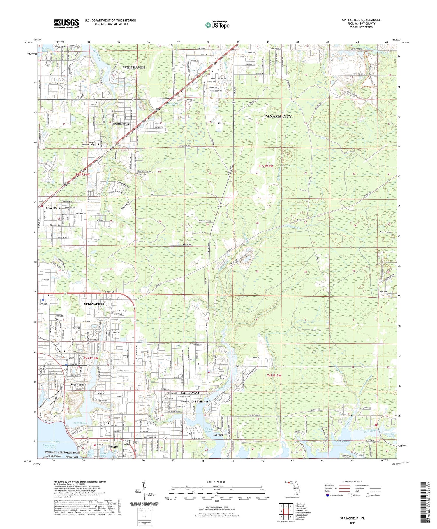 Springfield Florida US Topo Map Image
