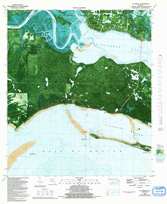 Classic USGS Saint Teresa Florida 7.5'x7.5' Topo Map Image