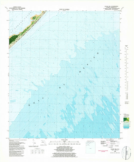 Classic USGS Sugar Hill Florida 7.5'x7.5' Topo Map Image