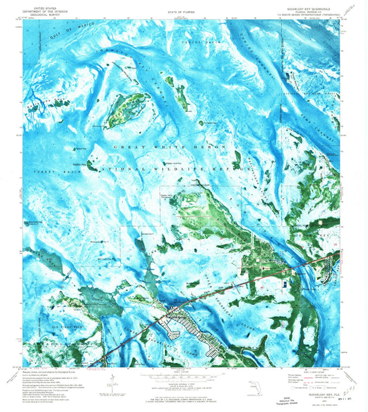 Classic USGS Sugarloaf Key Florida 7.5'x7.5' Topo Map Image
