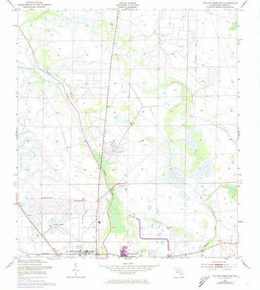 Classic USGS Taylor Creek SE Florida 7.5'x7.5' Topo Map Image