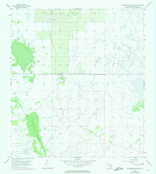 Classic USGS Telegraph Swamp NW Florida 7.5'x7.5' Topo Map Image