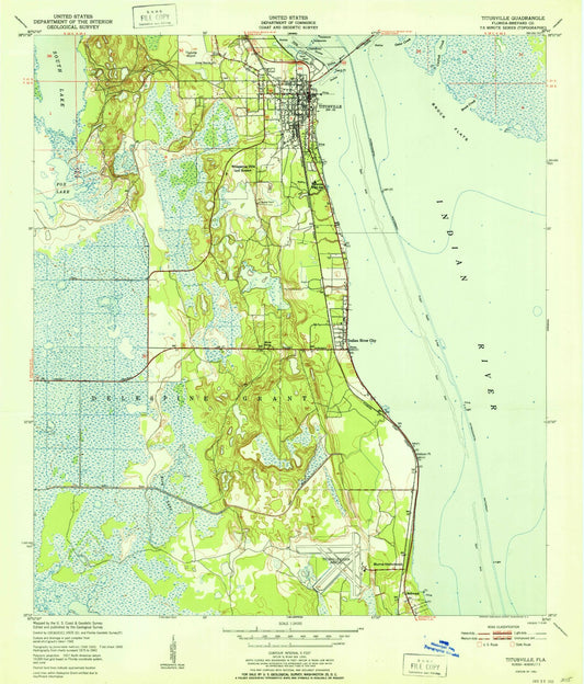Classic USGS Titusville Florida 7.5'x7.5' Topo Map Image