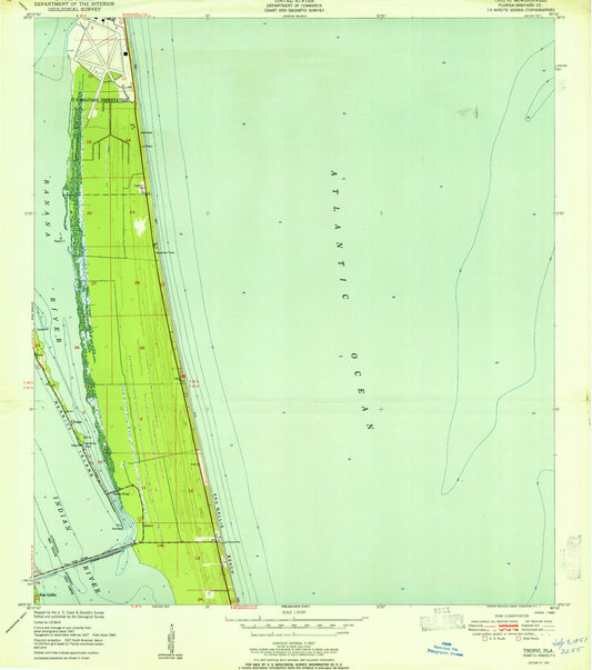 Classic USGS Tropic Florida 7.5'x7.5' Topo Map Image