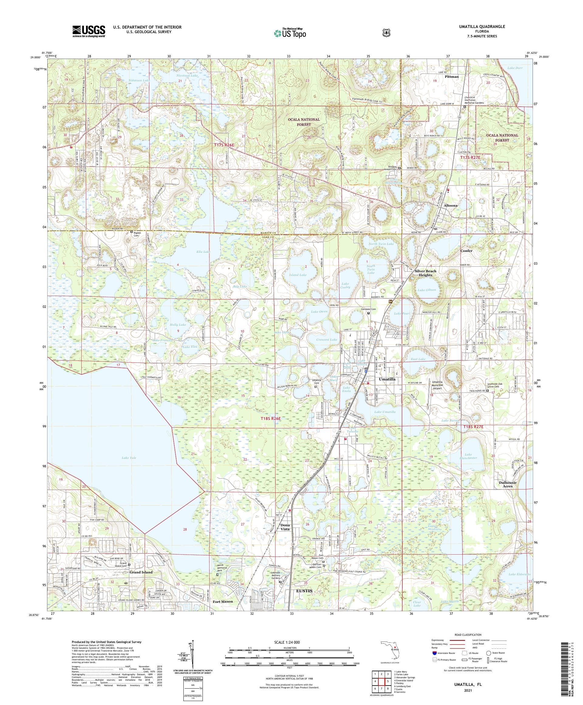 Umatilla Florida US Topo Map – MyTopo Map Store