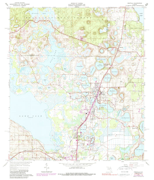 Classic USGS Umatilla Florida 7.5'x7.5' Topo Map Image