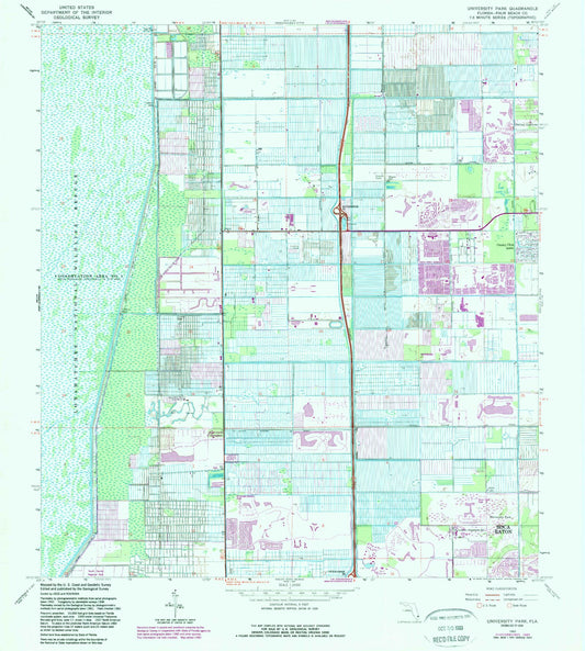 Classic USGS University Park Florida 7.5'x7.5' Topo Map Image