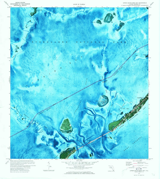Classic USGS Upper Matecumbe Key Florida 7.5'x7.5' Topo Map Image