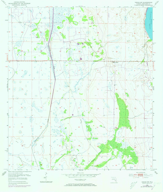 Classic USGS Venus NW Florida 7.5'x7.5' Topo Map Image