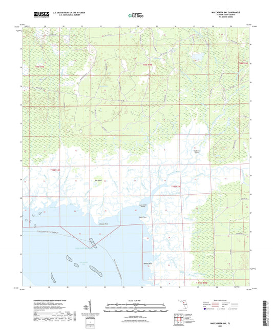 Waccasassa Bay Florida US Topo Map Image