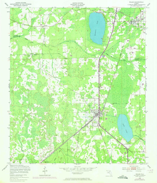 Classic USGS Waldo Florida 7.5'x7.5' Topo Map Image