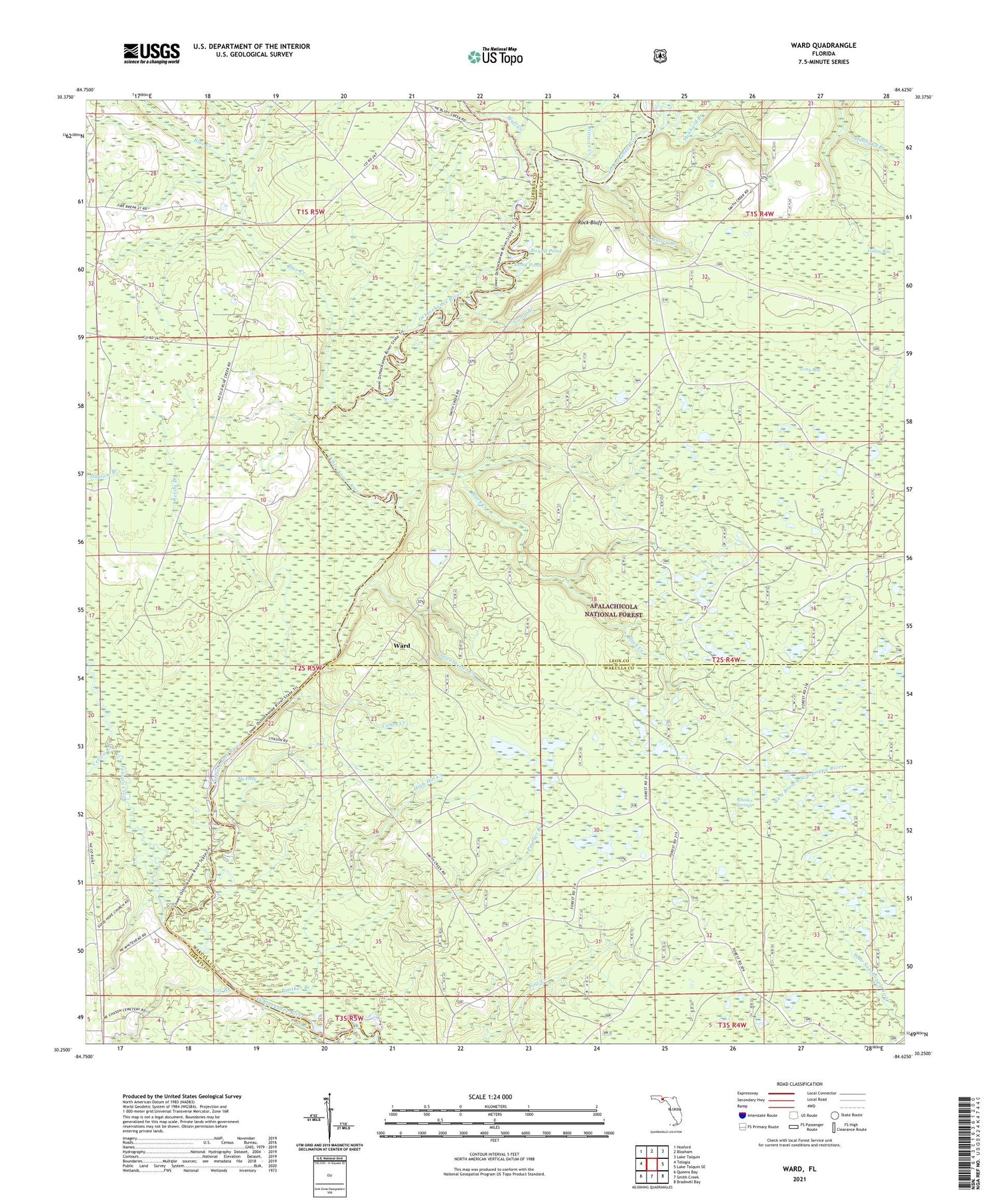 Ward Florida US Topo Map Image