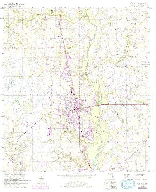 Classic USGS Wauchula Florida 7.5'x7.5' Topo Map Image