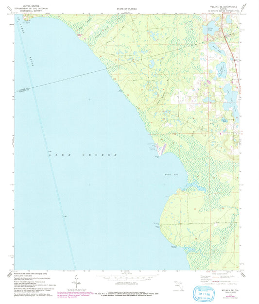 Classic USGS Welaka SE Florida 7.5'x7.5' Topo Map Image