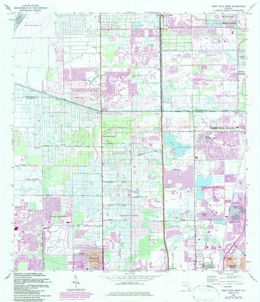 Classic USGS West Dixie Bend Florida 7.5'x7.5' Topo Map Image