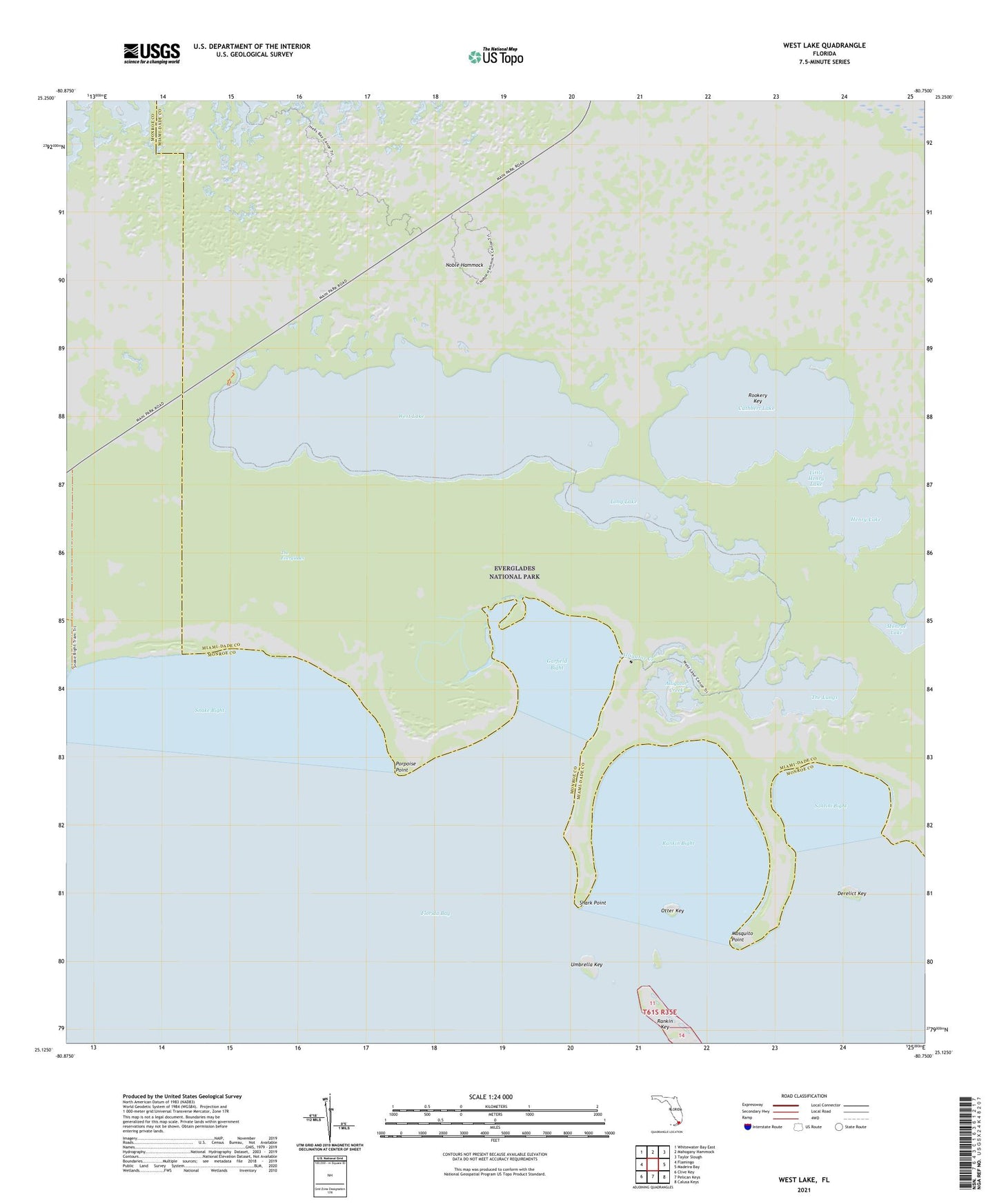 West Lake Florida US Topo Map Image