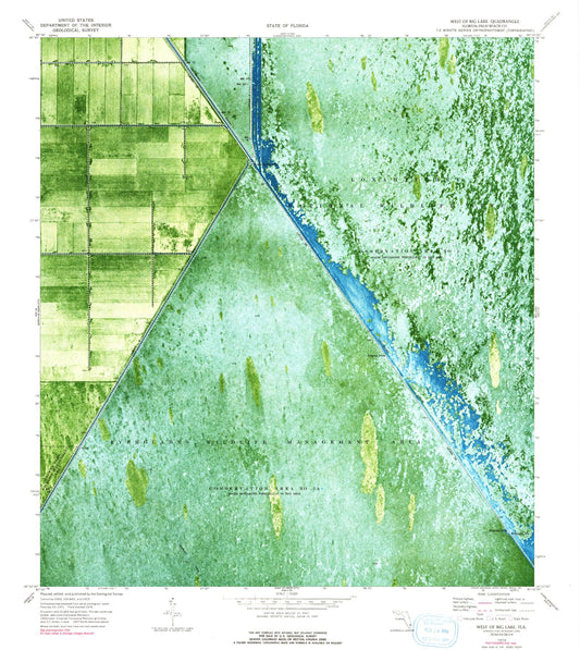 Classic USGS West of Big Lake Florida 7.5'x7.5' Topo Map Image