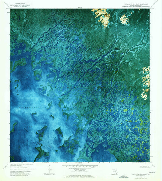 Classic USGS Whitewater Bay East Florida 7.5'x7.5' Topo Map Image
