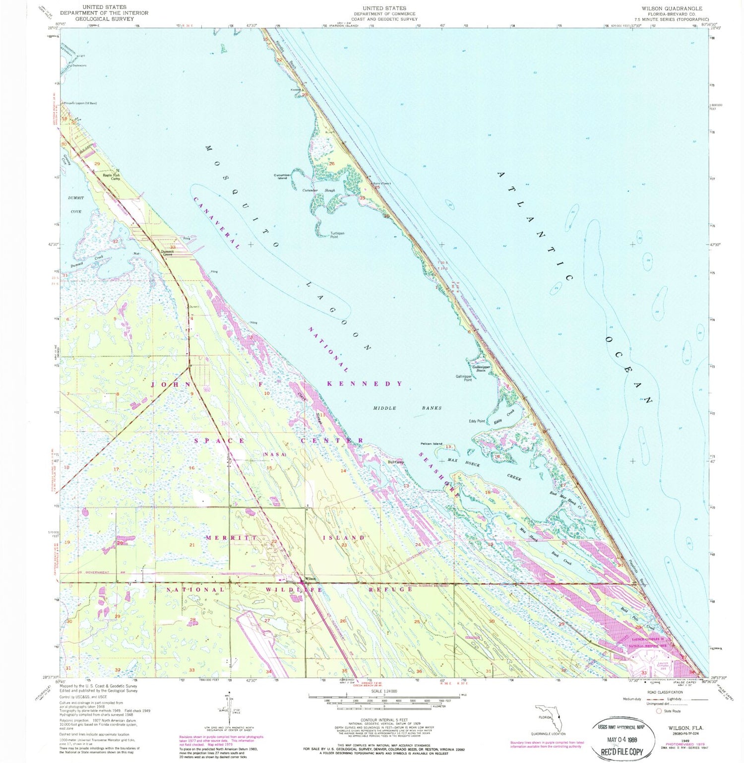 Classic USGS Wilson Florida 7.5'x7.5' Topo Map Image