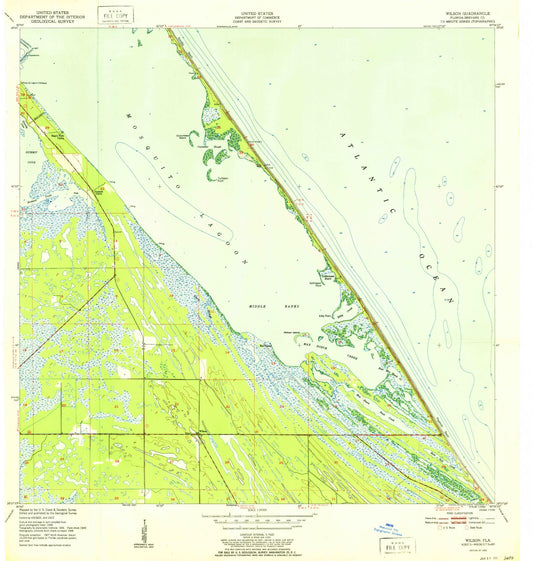 Classic USGS Wilson Florida 7.5'x7.5' Topo Map Image
