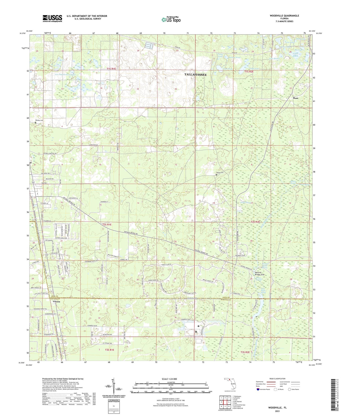 Woodville Florida US Topo Map Image