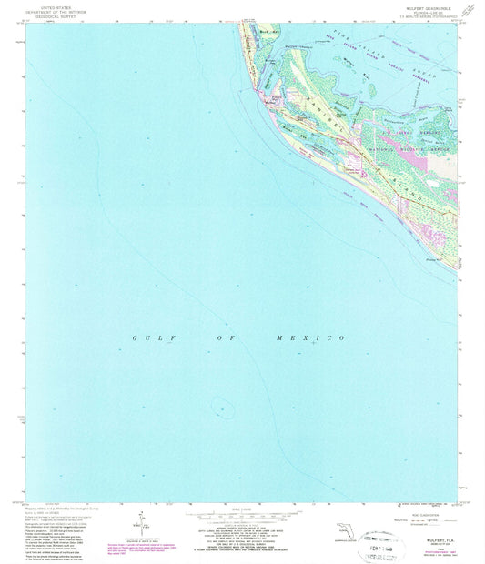 Classic USGS Wulfert Florida 7.5'x7.5' Topo Map Image