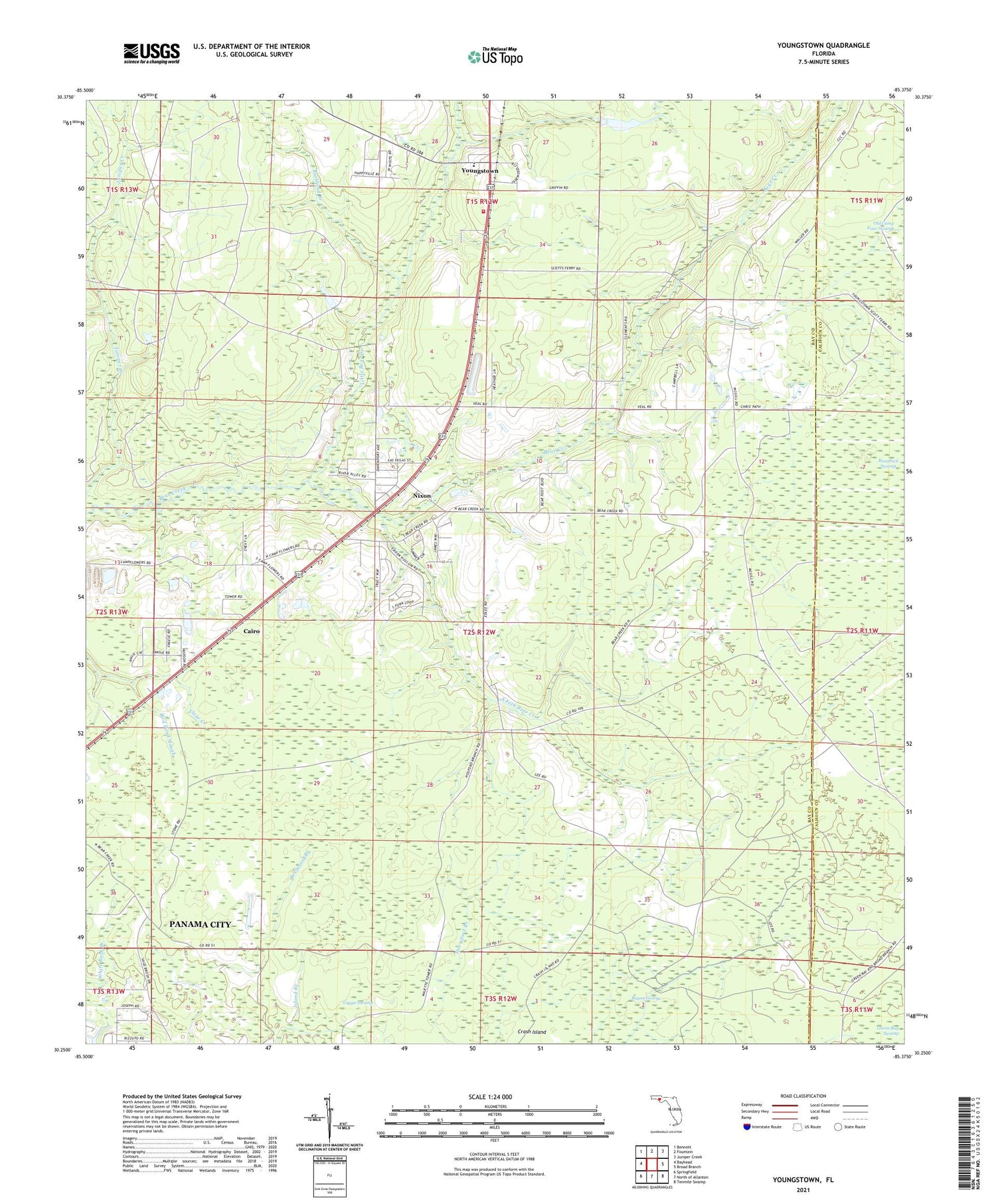 Youngstown Florida US Topo Map Image