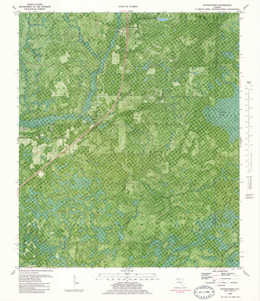 Classic USGS Youngstown Florida 7.5'x7.5' Topo Map Image