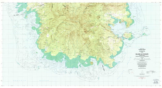 Classic USGS Island of Pohnpei (South Half) Federated States of Micronesia 7.5'x7.5' Topo Map Image