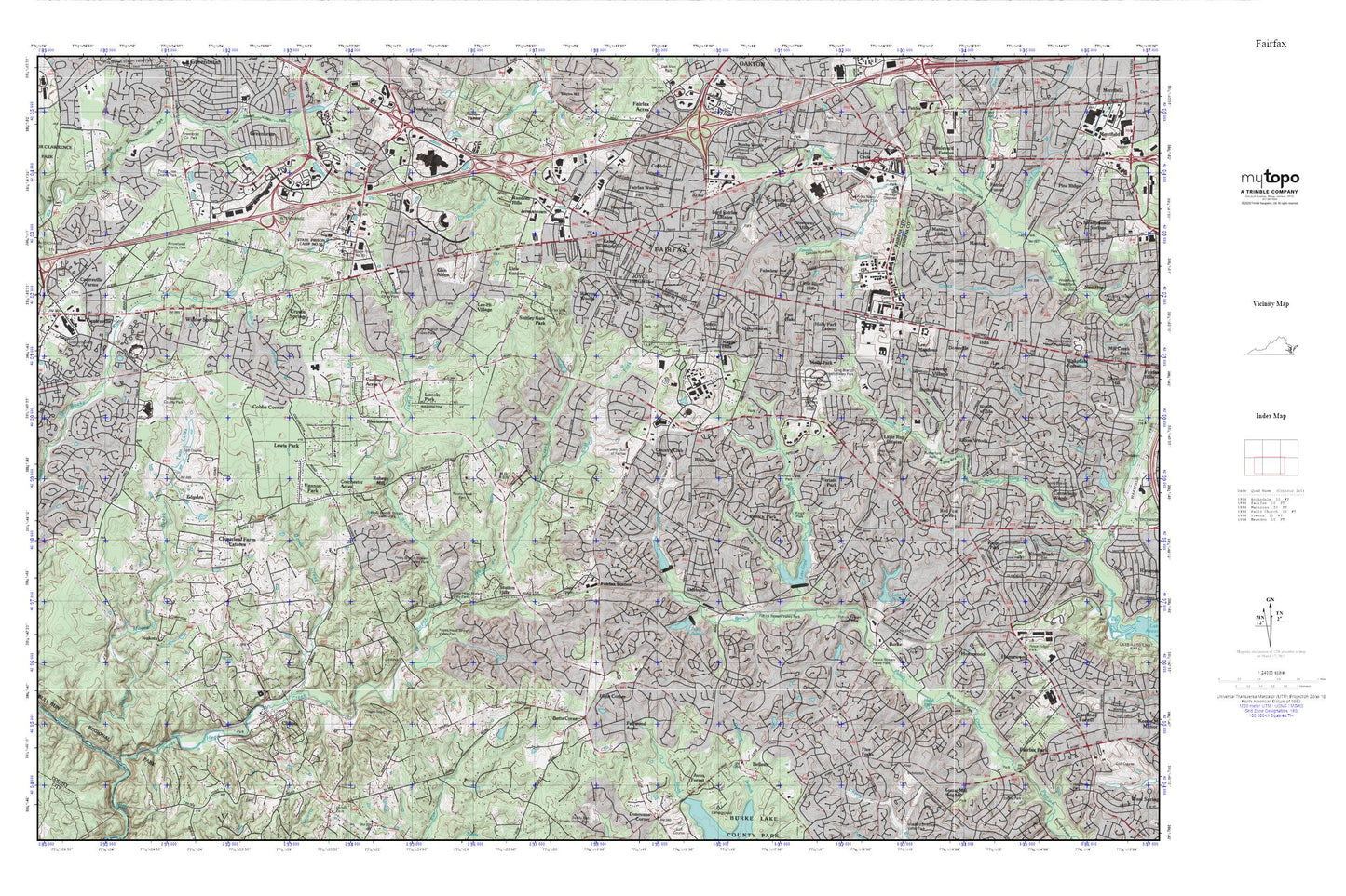 Fairfax MyTopo Explorer Series Map Image