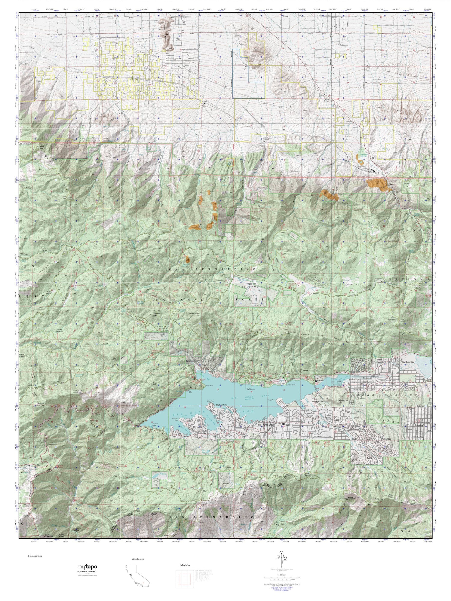 Fawnskin MyTopo Explorer Series Map Image