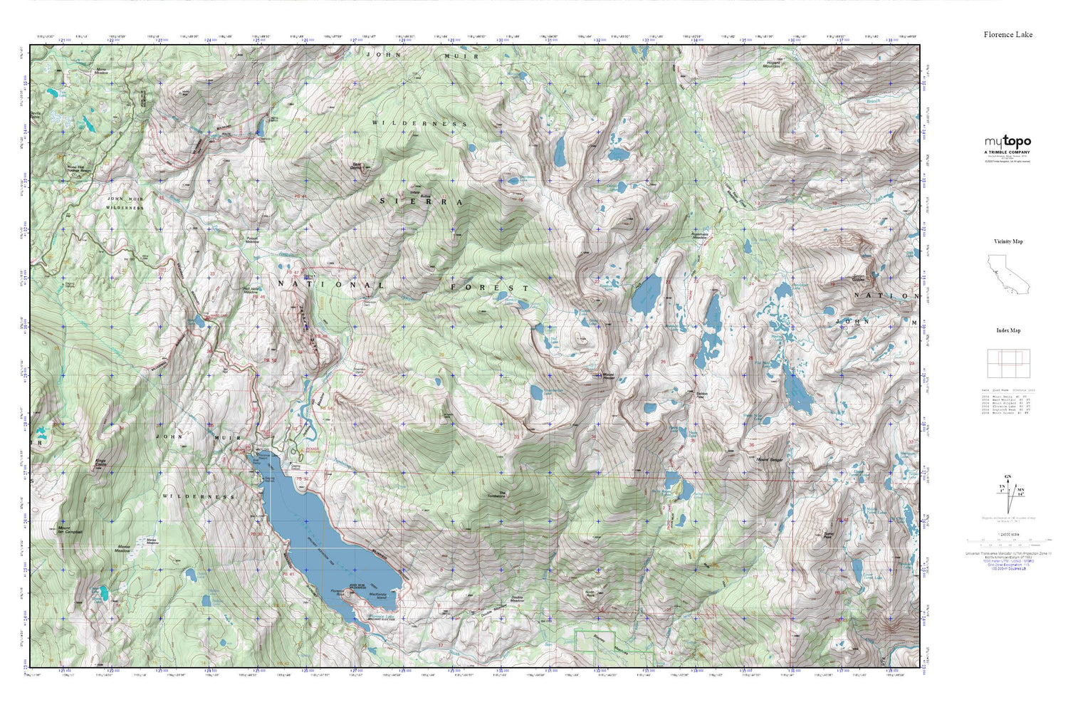 Florence Lake MyTopo Explorer Series Map Image
