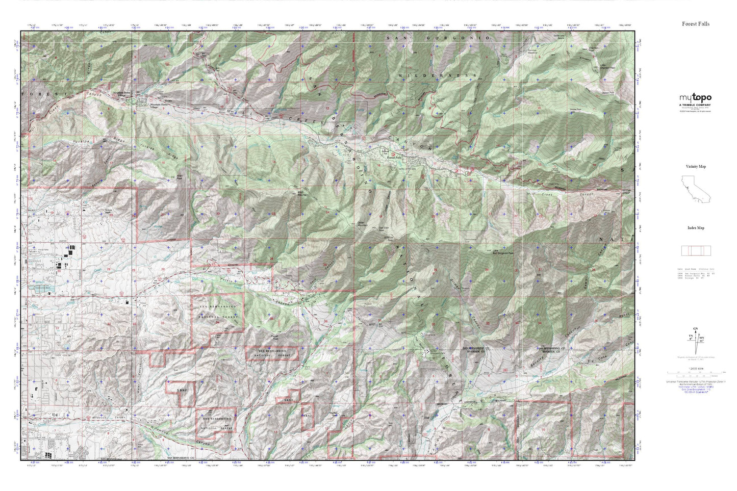 Forest Falls MyTopo Explorer Series Map Image