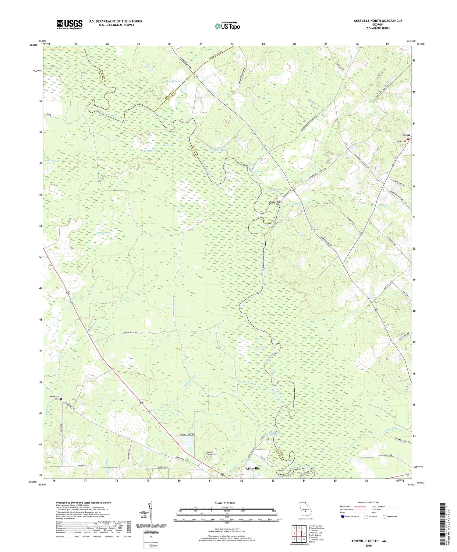 Abbeville North Georgia US Topo Map Image