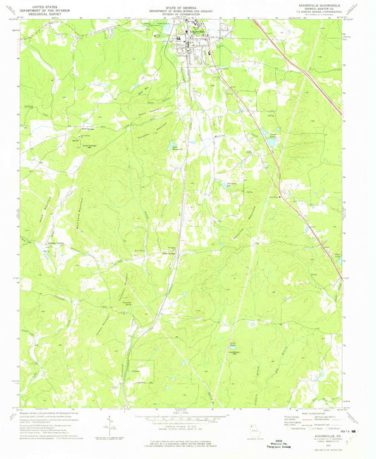Classic USGS Adairsville Georgia 7.5'x7.5' Topo Map Image