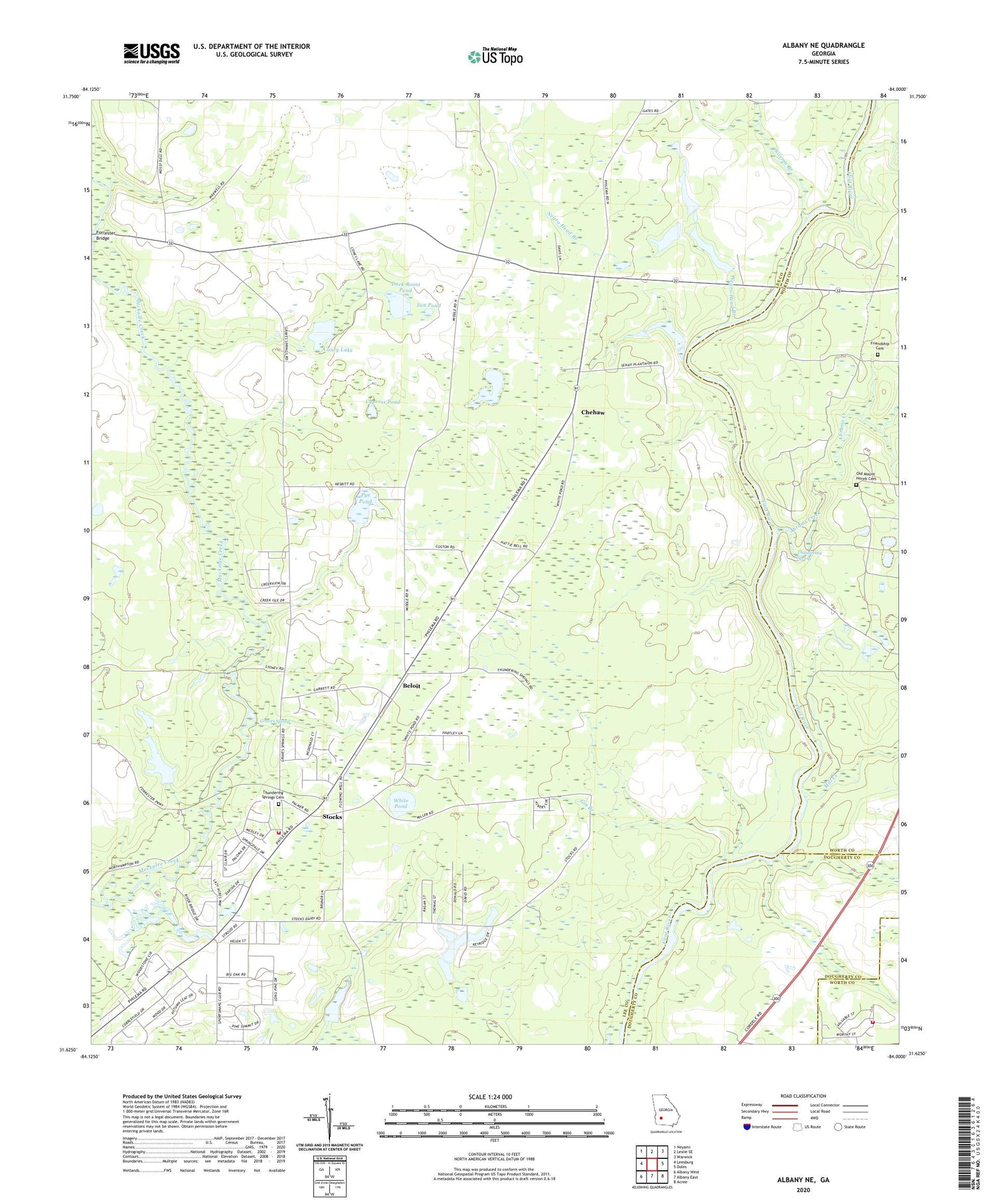 Albany NE Georgia US Topo Map Image