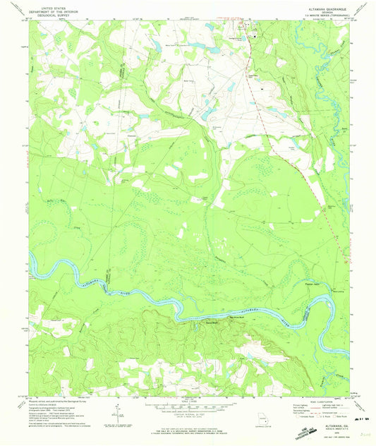 Classic USGS Altamaha Georgia 7.5'x7.5' Topo Map Image