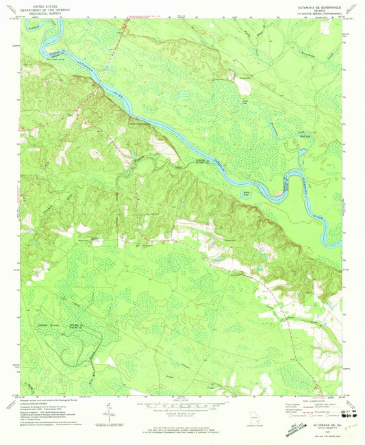 Classic USGS Altamaha SE Georgia 7.5'x7.5' Topo Map Image